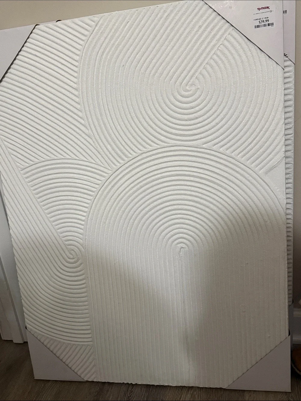NWT Handcrafted White Textured Wall Panels - Modern Ripple Set